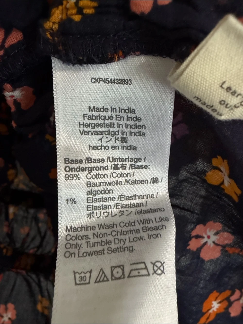 Madewell Women’s Puff Sleeve Floral Top in Navy - Size M